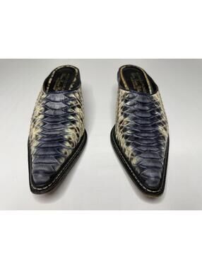 Donald J Pliner Size 6M Snake Skin Western Couture Collection Mule Italy  P73C